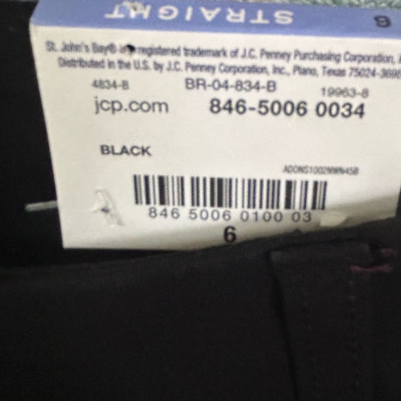 St. John’s Bay Black Pants Women’s Size 6 🆕 - Picture 5 of 7